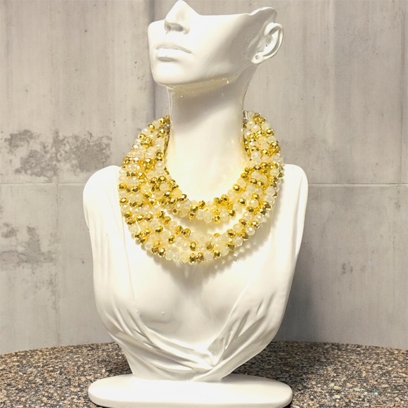 Sassy Jones Malia Glass Golden Necklace - Picture 2 of 4